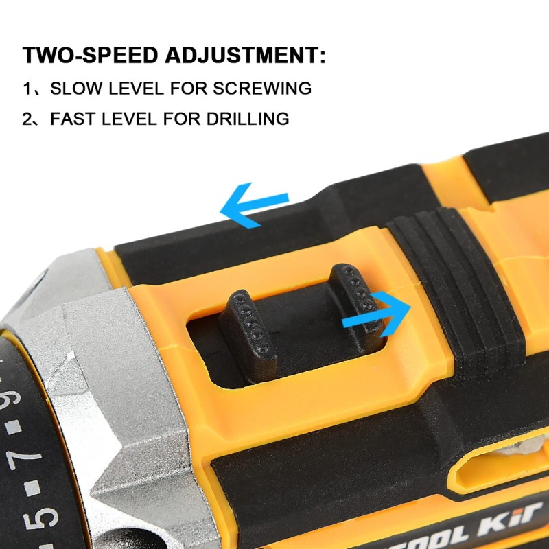 MiTool Kit 20V Electric Drill Cordless Fast Screwdriver Set Power