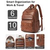 Bluome Work Backpack for Women Men, Laptop Vegan Leather Backpack