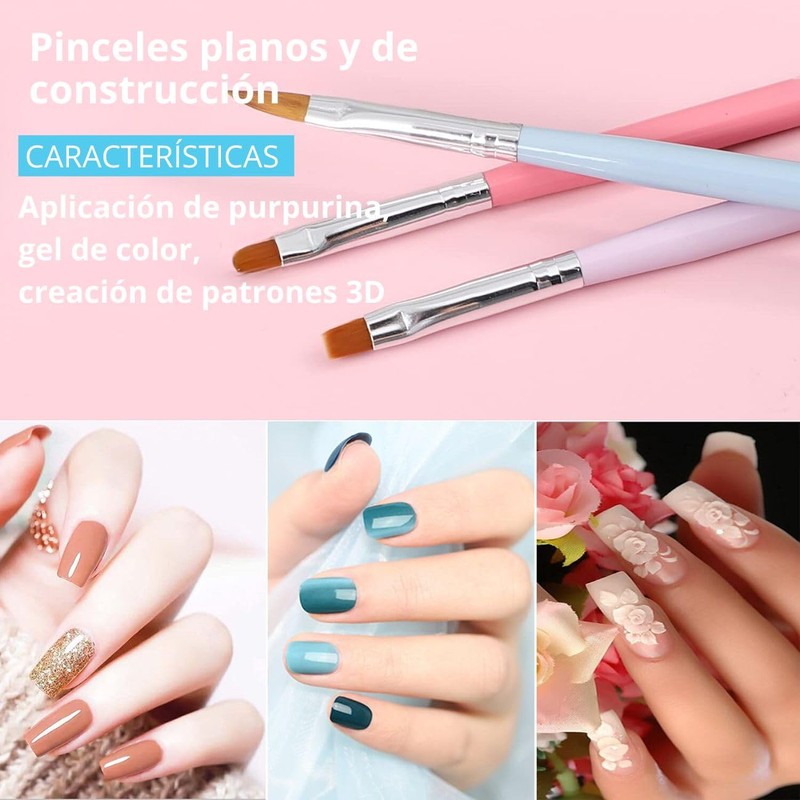 Triko Pinceles de Arte de Úñas, Pincel para Úñas Acrílicas,