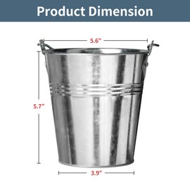 Rixordd Heavy Duty Drip Grease Bucket for Pellet Grill Smokers - Universal Galvanized Steel Grease Catcher, Rust-Proof 5.6" Design, Easy Clean BBQ Accessories (Silver)