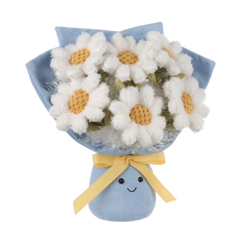 Apricot Lamb Romantic Daisy Bouquet Plush Stuffed Animals for Kids,