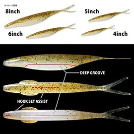Deps デプス Worm Sakamata Shad 6-inch #20 Watermelon Pro Blue