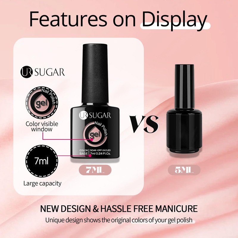 UR SUGAR UV Gel Nagellack Nudefarben Rose, Schellack Nagellack Rose