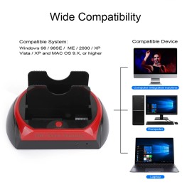 Artudatech ALL in One HDD Docking/Dock Station HD Dual Bay USB to SATA IDE 2.5" 3.5" UY