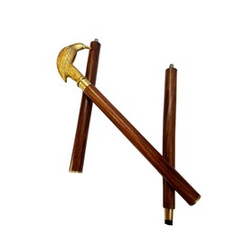 Cubical Collection Vintage Brass Handle Adjustable Wooden Walking Stick Walking Cane Ideal Gift