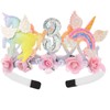 Sparkling Unicorn 3rd Birthday Headband with Glitter Unicorn Rainbow &