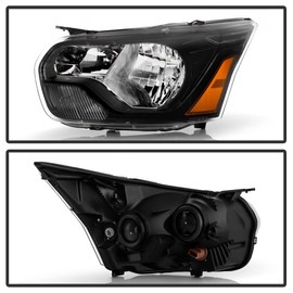 ACANII - For [Halogen Type] 2015-2023 Ford Transit 150 250 350 350HD Factory Black Headlights Headlamps Pair Left+Right