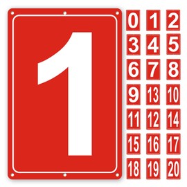 Numbered Sign 1, Aluminum Number Signs for Tennis Court, 12x8 inches Signage for Parking Lots and Public Spaces, Weatherproof and Easy to Install Metal Signs