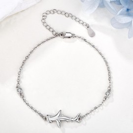YAFEINI Hammerhead Shark Bracelet 925 Sterling Silver Shark Bracelet Jewelry for Women