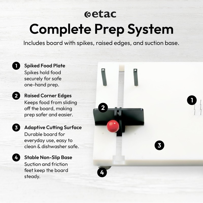 Etac Fix Preparation Board – One Handed Adaptive Cutting Board