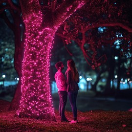 TW SHINE Christmas Lights, 20FT 100 Count Incandescent Mini Christmas Tree Lights, Waterproof Xmas String Lights for Outdoor Indoor Home Party Yard Decorations, Pink