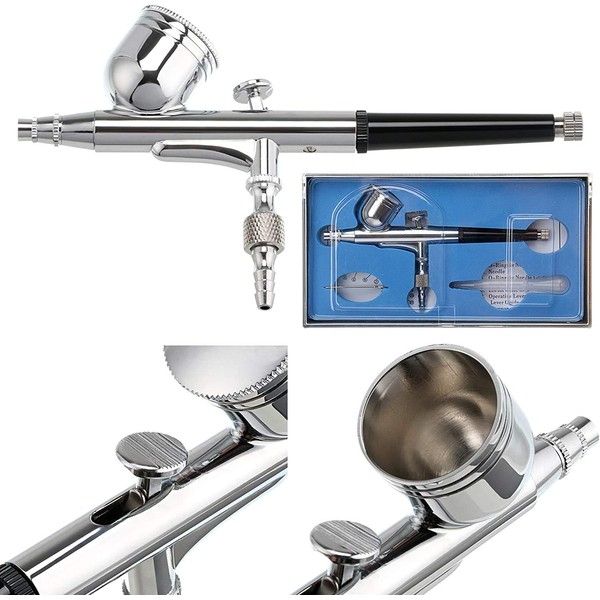 Airbrush Kit, Airbrush Gun Dual Action Gravity Feed Set, 0.3mm