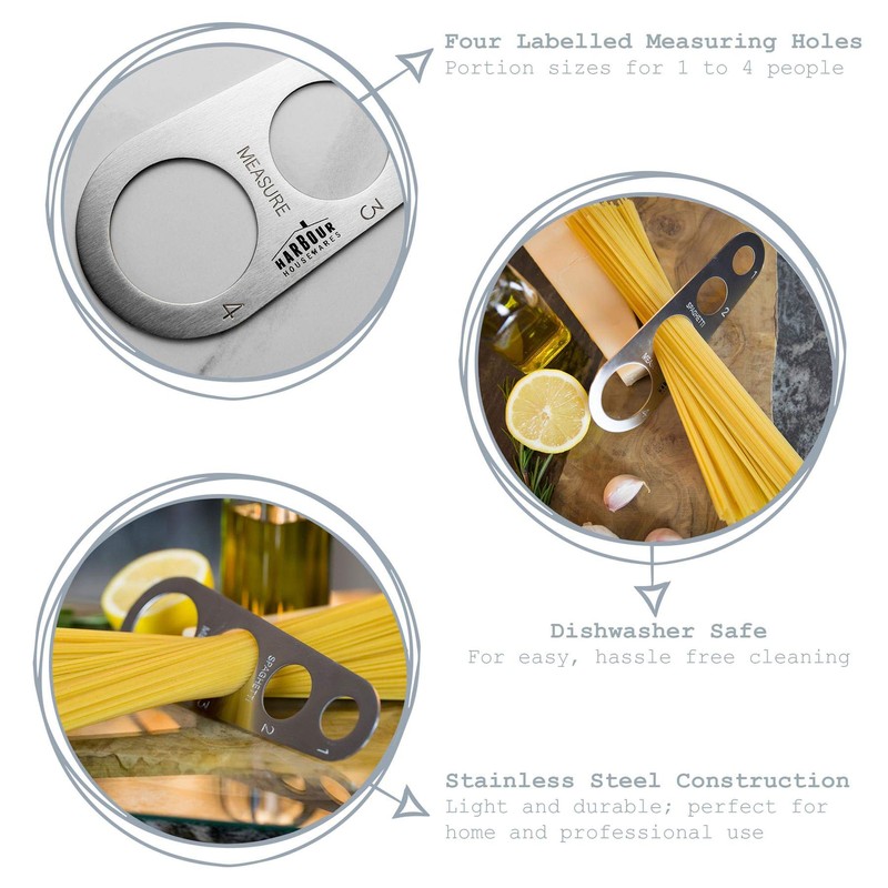 Harbour Housewares Stainless Steel Spaghetti Measure Utensil for 1-4 People