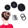 3 Piece Doughnut Hair Bun Maker Set with 2 Elastic