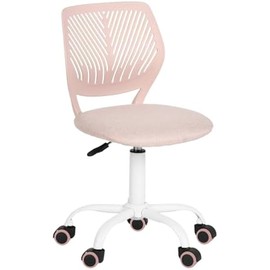Homy Casa Armless Home Office Desk Chair, Colorful Task Chair with Soft Mesh Padded Cushion, Height Adjustable Swivel Study Computer Chair for for Girls Boys Teens (Pink, 1PC)