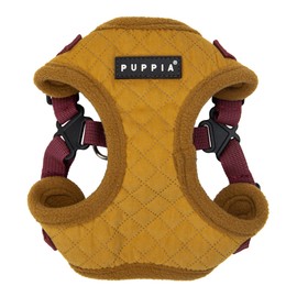 Puppia Irvin Comfort Dog Harness Step-in Warm Winter Diamond Pattern Adjustable Neck and Chest for Small and Medium Dog, Mustard, Small