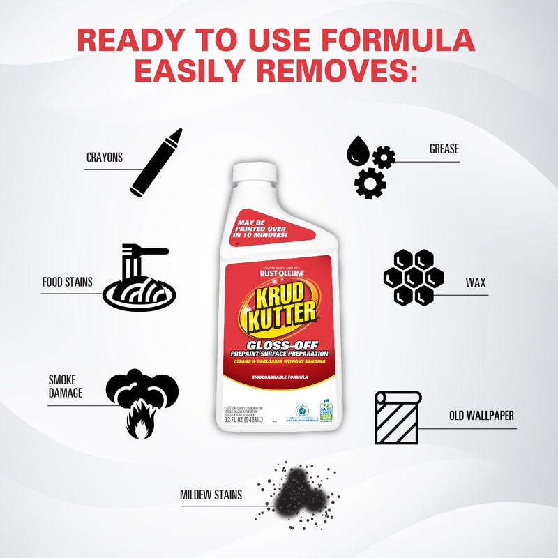 Krud Kutter GO326 Gloss Off Prepaint Surface Preparation Cleaner, 32