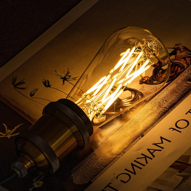 CREATE BRIGHT Vintage ST64 16W Dimmable Led Edison Bulbs 2700K