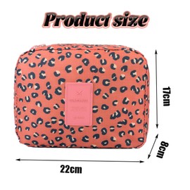 Large Capacity Waterproof Travel Portable Cosmetic Bag Pouch Makeup Pouch Storage Bag for Women Girls (Leopard Print)