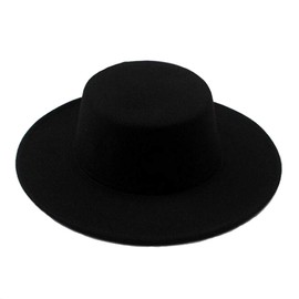 Fashion Classic Unisex Wool Blend Fedora Hat Wide Brim Fedora Cap Classic Jazz Hat Felt Cap Perfect for Wedding Party Talent Show Performance Props and Daily Use Black