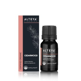 Alteya Organic Cedarwood Oil (Cedrus Deodara) 10ml - 100% USDA Certified Pure Natural Cedarwood Essential Oil for Hair, Aromatherapy and Skin