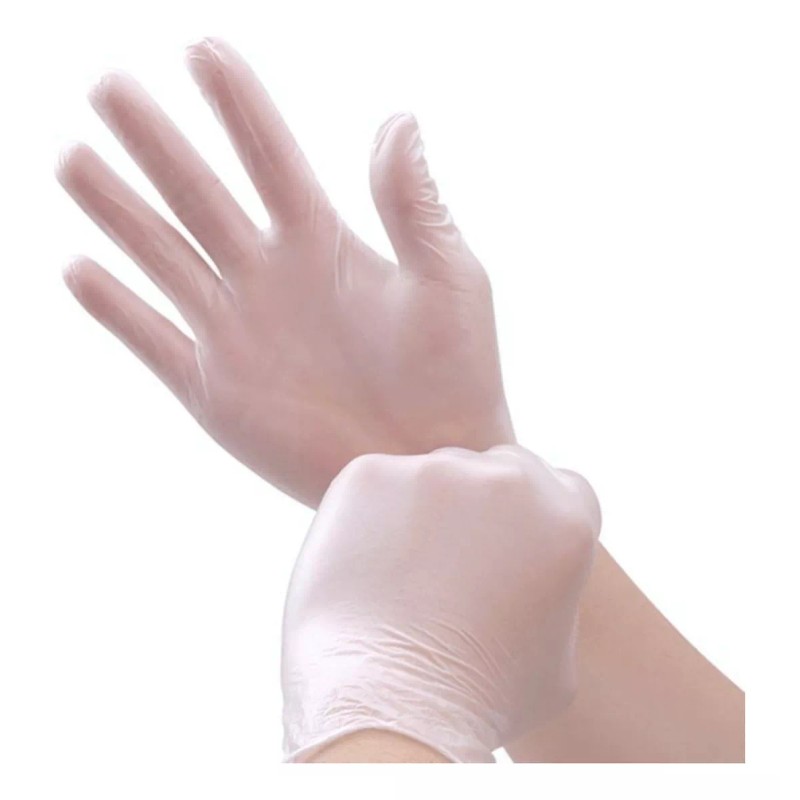 Alyger 100 Guante Vinil Transparente Bajo Polvo Desechable Alyger Con