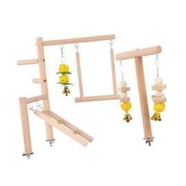 Baoblaze Parrot Playground Wood Perch Stand Exercise Activity Center Parrot Play Stand Bird Play Gym for Budgerigar Lovebird Cockatiel