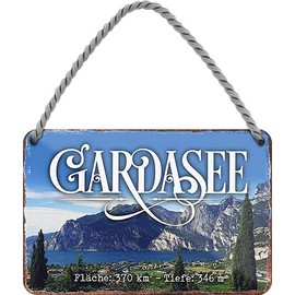 schilderkreis24 Tin Signs Collection 18 x 12 cm Popular Holiday Places: (Lake Garda)