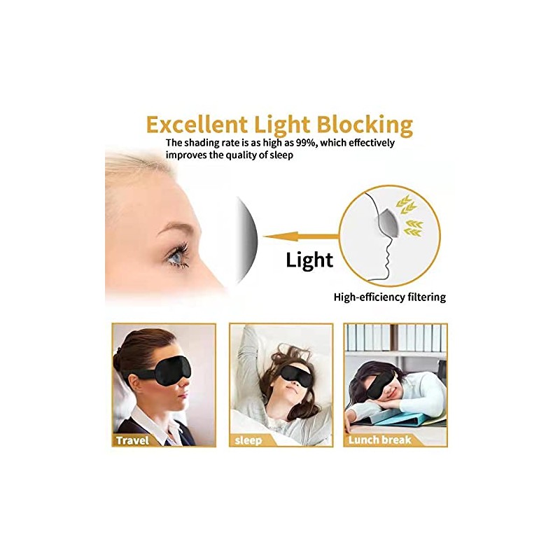 EETU Eye Mask,Blackout Sleep Eye Mask, Blindfold Silk Eye Mask,