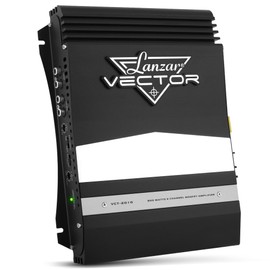 Lanzar 2-Channel High Power MOSFET Amplifier - Slim 800 Watt Bridgeable Mono Stereo 2 Channel Car Audio Amplifier-Crossover Frequency and Bass Boost Control, RCA Input,Line Output - Lanzar VCT2010