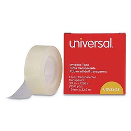 Universal UNV83436 1 in. Core 0.75 in. x 36 Yards Invisible Tape - Clear (1 Roll)