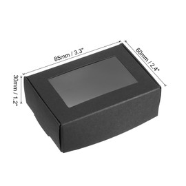 PATIKIL 3.5"x2.5"x1" Paper Soap Box with Window, 30 Pack Homemade Soap Boxes Rectangle Presents Packaging Boxes for Birthday Christmas DIY Craft, Black