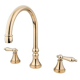 Kingston Brass KS2342AL Roman Tub Faucet, 8-Inch Adjustable Center, Polished Brass