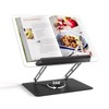 HAUTOCO Adjustable Acrylic Book Stand for Reading, 360° Rotating Base,