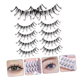 Mikinona 15pairs Rhinestone Decorative False Eyelashes for Women Natural Look Design Easy to Apply for Any -catching Makeup