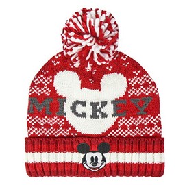Artesania Unisex Gorro Pompon Mickey Strickmütze, Rot (Rojo 38), Einheitsgröße