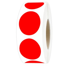 PARLAIM 1" Red Round Color Coding Circle Labels, 1000 per Roll in Dispenser Box, 1 inch Office Dot Sticker