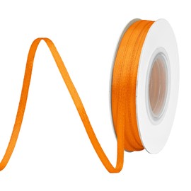 BVIEAKD Orange Satin Ribbon 1/8 inch x 50 Yards Double Faced Solid Color Ribbon for Crafts Weddings Bow Making & More
