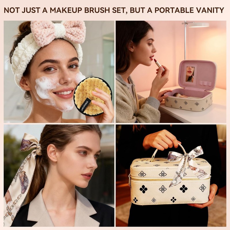 Brochas de Maquillaje Profesional 49 piezas – Set completo con