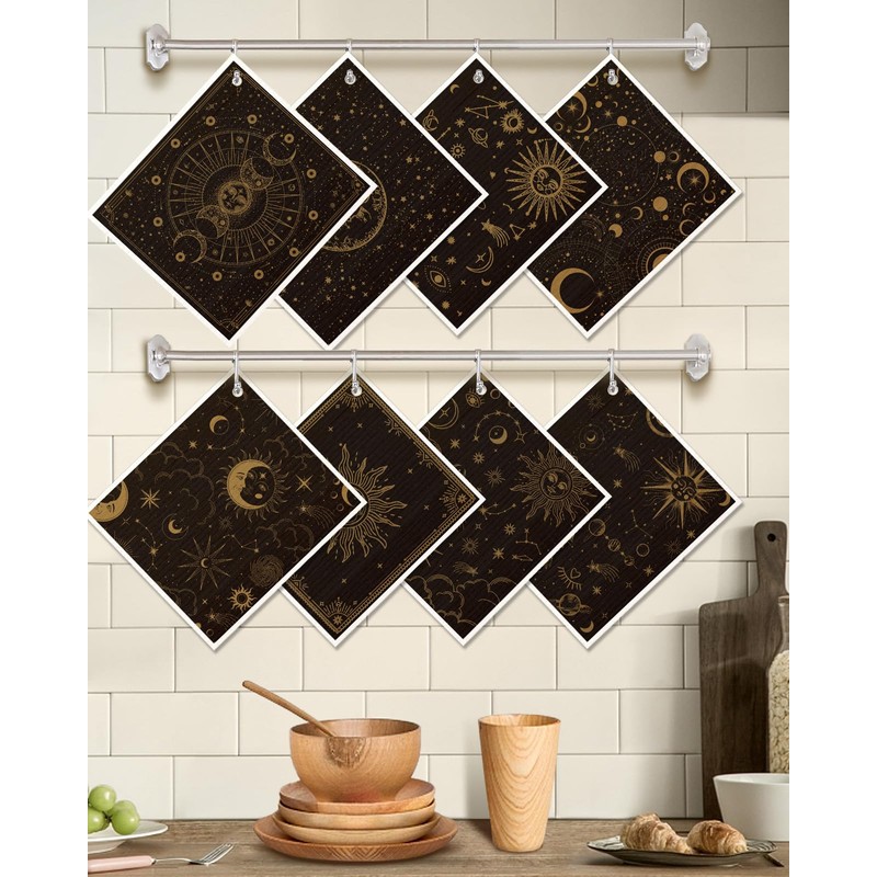Miss Adola 8 Pack Swedish Kitchen Dishcloths - Absorbent Reusable