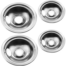 Stainless Drip Pan Set Replacement for Frigidaire Kenmore 316048413 316048414 With 6" and 8"