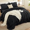 Andency Black Full Size Comforter Set(79x90Inch), 3 Pieces Fluffy Farmhouse