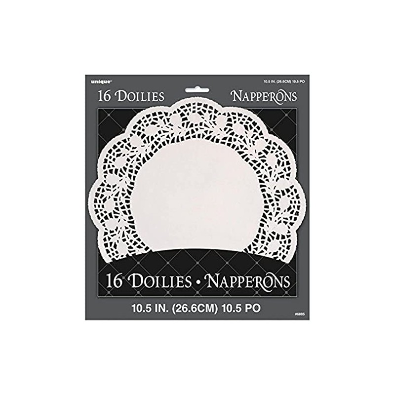 Elegant White Lace Round Doilies (26cm) 16 Count - Disposable