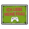 Metal Sign with Gamer Motif and Saying: Ich liebe es