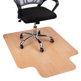 Mind Reader Office Chair Mat for Hardwood Floors, Under Desk Floor Protector, Rolling, PVC, 35.5" L x 47.50" W x 0.0625" H, Woodtone