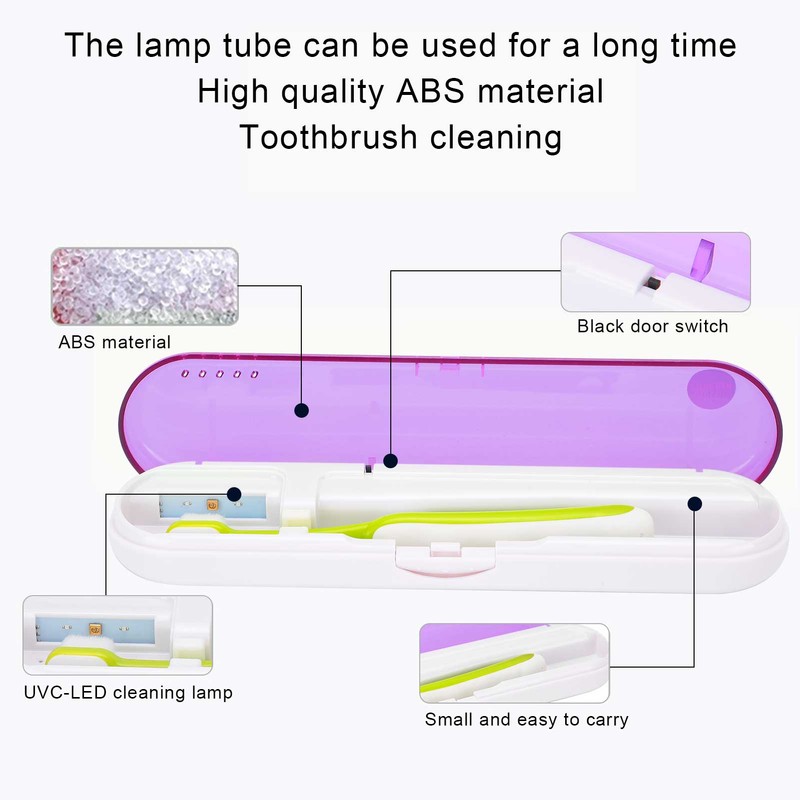 ZL‑08L UV LED Toothbrush Holder Cleaner Portable Ultraviolet Toothpaste CleanerPurple