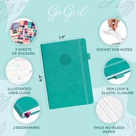 GoGirl Budget Planner – Monthly Financial Planner Organizer Budget Book. Expense Tracker Notebook Journal to Control Your Money. Undated – Start Any Time, A5 Size, Lasts 1 Year – Turquoise