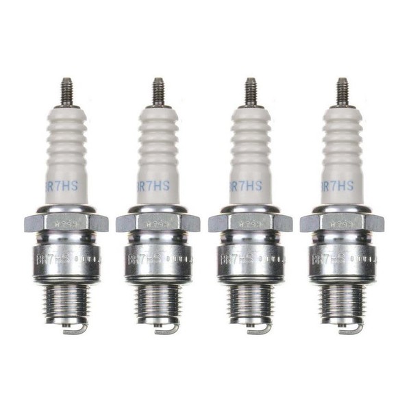4 x spark plug BR7HS spark plugs set of 4 for Honda MB MT 50 S, Malaguti F12 100, MBK CW 50 booster, Peugeot Ludix Speedfight 3 4 50 cc 2T motorcycle/scooter and much more.