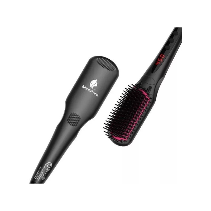 MiroPure Ionic Hair Straightener Brush Ionic Black 2 in 1