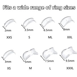 BPTZYLN 24 Pack 8 Size Ring Sizers for Loose Rings, Ring Size Adjuster for Loose Rings,Ring Adjuster for Loose Rings for Invisible Ring Size Adjuster Fit Any Rings